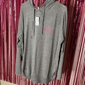 Maurices Heather Gray Hoodie with Pink Script